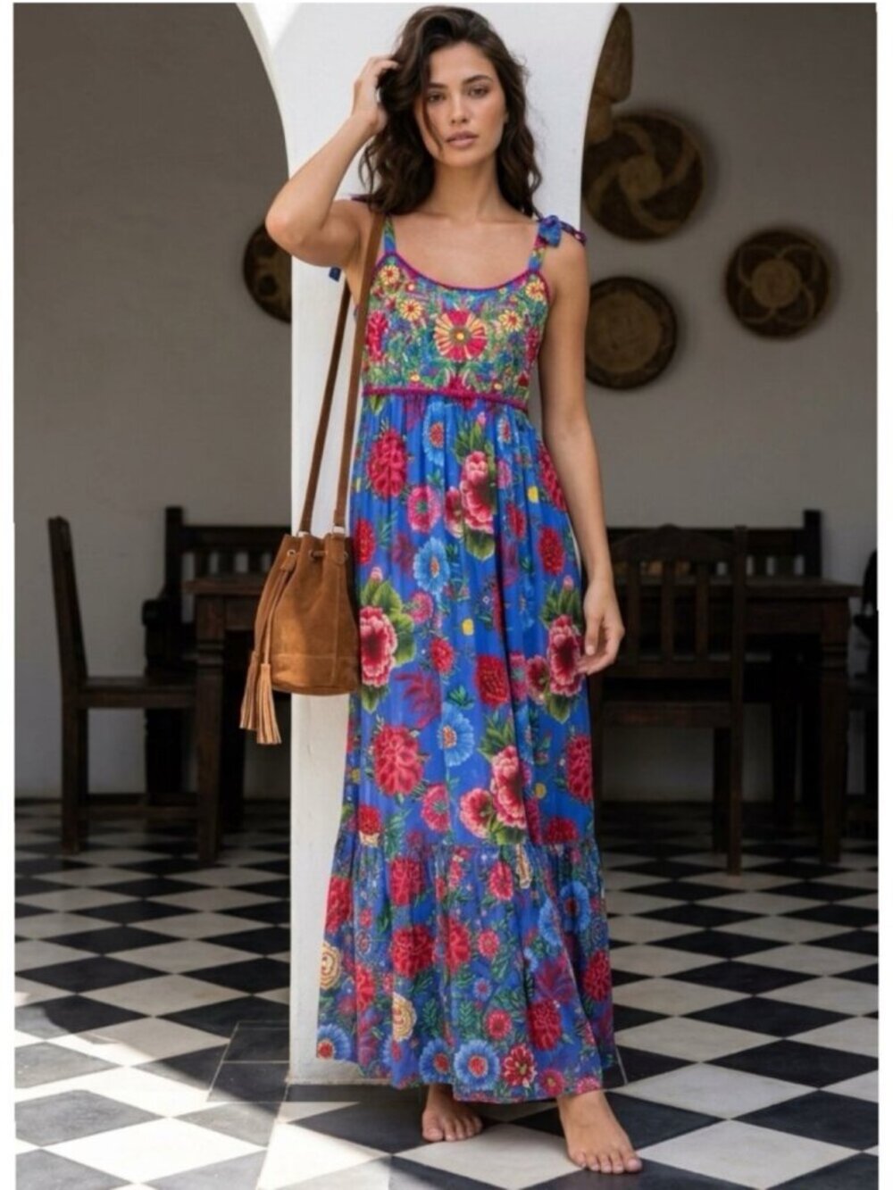 Anthropologie Payal Jain Cirque Embroidered Maxi Dress